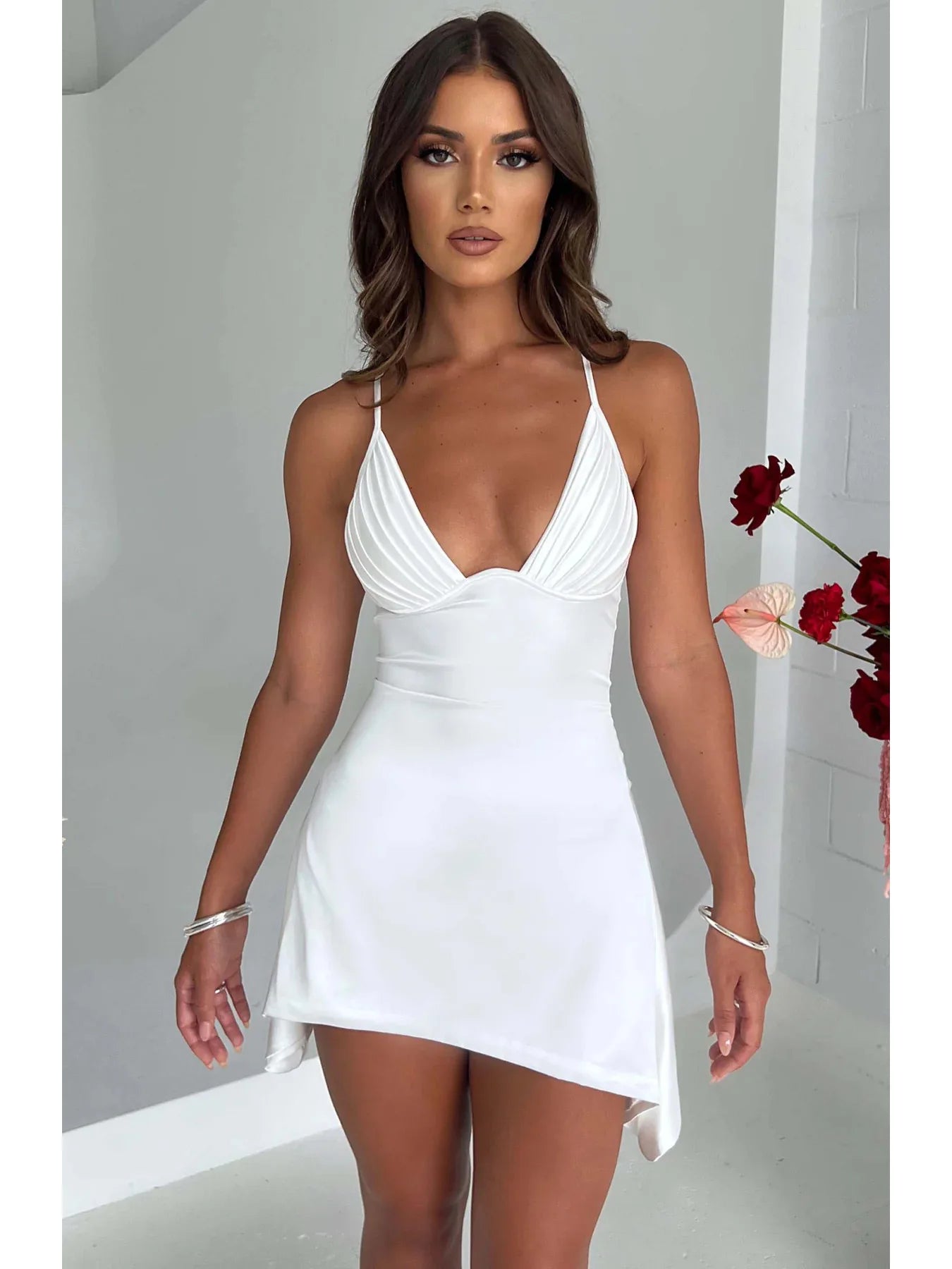 Backless Halter Mini Dress
